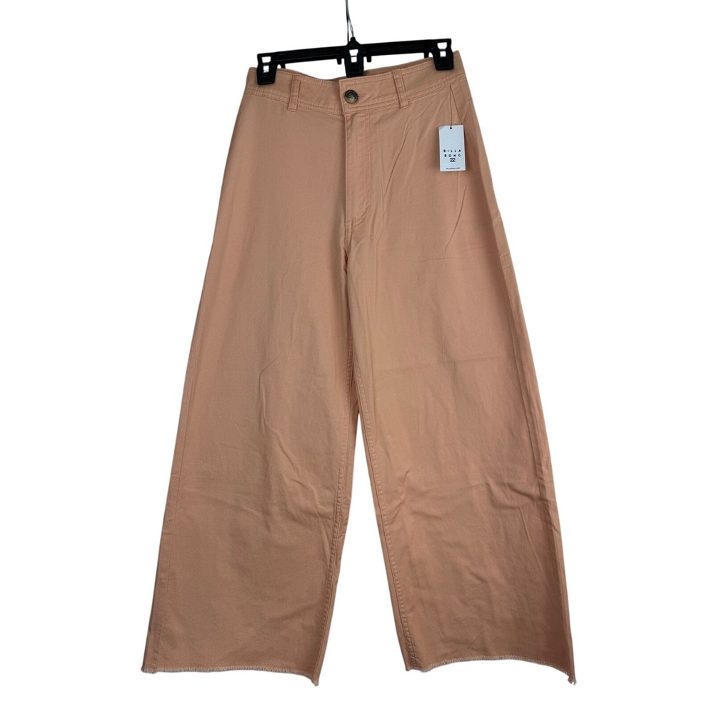 Billabong Side Kick High Waisted Wide Leg Pants Sunset Orange Womens 26 NWT Boho